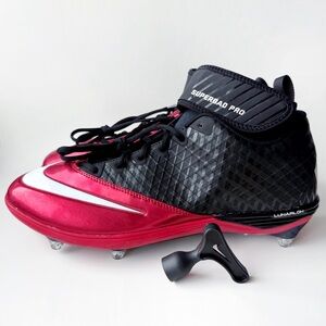 Nike Lunar SuperBad Pro TD Football Cleats Mens Size 13 Shoes Red Black